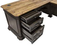 Load image into Gallery viewer, Martin Furniture IMSA684R-KIT Executve L-Desk &amp; Return with Solid Wood Plank Tops, Fully Assembled, Brown
