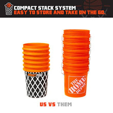 Load image into Gallery viewer, BasketPong™ Giant Yard Pong X Basket Ball Game with Durable Balls and Buckets - Outdoor Game for Lawn, Backyard and Beach - Set Includes 12 Buckets, 2 Basket Balls and a Carrying Bag
