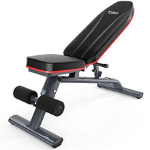 Load image into Gallery viewer, Yoleo Adjustable Commercial Weight Bench Foldable 550lbs Capacity Multiuse Full Body Workout Bench Weight Lifting Sit Up Ab Bench Flat Incline Decline Bench Press for Home Exercise Gym Product Name
