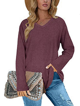 Load image into Gallery viewer, Fall Sweaters For Women Plain Tunic Shirts Purple Pullover Loose Fitting Clothes L
