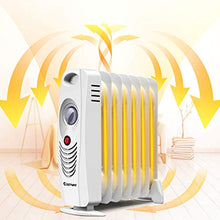 Load image into Gallery viewer, COSTWAY Oil Filled Radiator Heater, 700W Portable Space Heater with Adjustable Thermostat, Overheat Protection, Electric Heater for Bedroom, Indoor use
