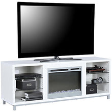 Load image into Gallery viewer, Ameriwood Home Lumina Fireplace TV Stand for TVs up to 70" (White)
