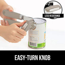 Load image into Gallery viewer, Gorilla Grip Manual Handheld Strong Can Opener, Sharp Cutting Wheel for Smooth Edge Cut, Oversized Easy to Use Turn Knob, Comfortable Soft Handle, Includes Built in Bottle Opener, Almond
