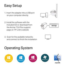 Load image into Gallery viewer, TP-Link USB WiFi Adapter for Desktop PC, AC1300Mbps USB 3.0 WiFi Dual Band Network Adapter with 2.4GHz/5GHz High Gain Antenna(Archer T3U Plus), MU-MIMO, Windows 11/10/8.1/8/7/XP, Mac OS 10.9-10.15
