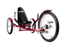 Load image into Gallery viewer, Mobo Cruiser Triton Pro Recumbent Trike. Adult Beach Cruiser Tricycle for Women &amp; Men. Petal 3-Wheel Bike , Red, 28 x 29 x 48 inches (61” extended)
