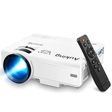 Load image into Gallery viewer, AuKing Mini Projector 2022 Upgraded Portable Video-Projector,55000 Hours Multimedia Home Theater Movie Projector,Compatible with Full HD 1080P HDMI,VGA,USB,AV,Laptop,Smartphone
