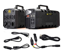 Load image into Gallery viewer, KYNG Power Solar Generator Portable Power Station 500W UPS Battery for Emergency, Tradeshow Battery Powered Inverter 12V, 3 AC, 4 USB Outlets FREE Solar Panel Cable, Camping, CPAP, 288wh
