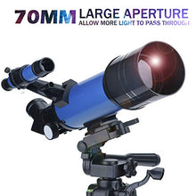 Load image into Gallery viewer, Vanstarry Telescopes for Kids, Travel Kids Telescope, 70mm Aperture 400mm AZ Mount Astronomical Refractor Telescopes for Adults Astronomy Beginners, Portable Travel Telescopes with Carry Bag
