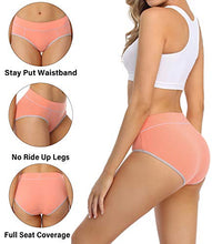 Load image into Gallery viewer, wirarpa Women's Cotton Underwear Comfy Mid Waisted Plus Size Briefs 5 Pack Breathable Ladies Panties Multicolor Size 6
