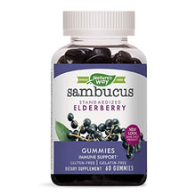 Load image into Gallery viewer, Nature's Way Sambucus Elderberry Gummies with Vitamin C &amp; Zinc, Gluten Free, Vegetarian, 60 Gummies
