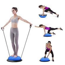 Load image into Gallery viewer, ATIVAFIT Half Ball Balance Trainer with Straps Yoga Balance Ball Anti Slip for Core Training Home Fitness Strength Exercise Workout Gym (Blue)

