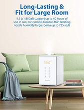 Load image into Gallery viewer, Elechomes Warm and Cool Mist Humidifiers, SH8820 Top Fill 5.5L Humidifier for Large Room Bedroom Plants with Remote Control, 20db Ultra Quiet, LED Display, 600ml/h Max Humidity, Auto Shut-off, White
