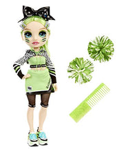 Load image into Gallery viewer, Rainbow High Cheer Jade Hunter – Green Cheerleader Fashion Doll with 2 Pom Poms and Doll Accessories, Great Gift for Kids 6-12 Years Old

