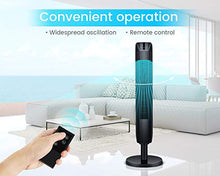 Load image into Gallery viewer, Tower Fan, 42 Inch Portable Oscillating Quiet Cooling Fan with Remote Controlled, 3 Modes and Speed Settings, Built-in Timer LED Display Stand Up Floor Fans Safe for Bedroom, Home Office Use, Black
