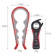Load image into Gallery viewer, Jar Opener, 5 in 1 Multi Function Can Opener Bottle Opener Kit with Silicone Handle Easy to Use for Children, Elderly and Arthritis Sufferers (Apple Red）
