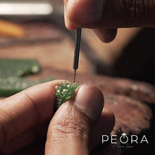 Load image into Gallery viewer, Peora Created Emerald Ring in 14K White Gold with Genuine White Topaz, Designer Cushion Cut, 2 Carats, Comfort Fit, Size 9

