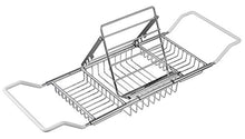 Load image into Gallery viewer, FBasics Bathtub Caddy Stainless Steel Bathtub Tray with Extending Sides and Book Holder
