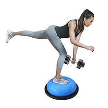 Load image into Gallery viewer, ATIVAFIT Half Ball Balance Trainer with Straps Yoga Balance Ball Anti Slip for Core Training Home Fitness Strength Exercise Workout Gym (Blue)
