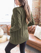 Load image into Gallery viewer, MEROKEETY Women's Long Sleeve Cable Knit Sweater Open Front Cardigan Button Loose Outerwear

