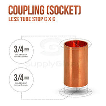 Load image into Gallery viewer, Supply Giant DDDM0034-5 Straight Copper Coupling Fittings With Sweat Ends, 3/4 Inch
