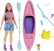 Load image into Gallery viewer, Barbie It Takes Two Camping Playset with Daisy Doll (Curvy with Pink Hair, 11.5 in), Pet Puppy, Kayak &amp; Camping Accessories, Gift for 3 to 7 Year Olds
