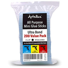 Load image into Gallery viewer, Mini Hot Glue Gun Sticks (Huge Bulk Pack of 200) 4" and 0.27 Diameter - Compatible with Most Glue Guns

