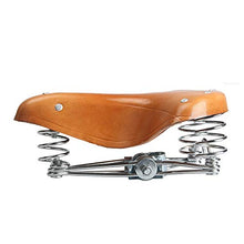 Load image into Gallery viewer, FUFEN Vintage Bicycle Seat, Classic Brown Bicycle Seat, Thick Cowhide Material, Electroplated Spring Design, Strong Rivets, Suitable for Outdoor Riding and Long-Distance Riding on Retro Bicycles.
