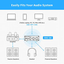 Load image into Gallery viewer, Fosi Audio Q4 - Mini Stereo Gaming DAC &amp; Headphone Amplifier, 24-Bit/192 KHz USB/Optical/Coaxial to RCA AUX, Digital-to-Analog Audio Converter Adapter for Home/Desktop Powered/Active Speakers - Black

