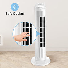 Load image into Gallery viewer, PELONIS 30 Inch Oscillating Tower Fan with 3 Speed Settings and Auto-off Timer, Standing Fan PFT28A2BWW, White
