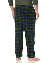 Load image into Gallery viewer, Essentials by Seven Apparel Men's Long Sleeve Pajama Set with Fleece Bottom, Navy/Green, Large
