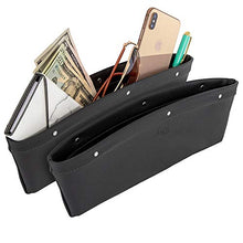 Load image into Gallery viewer, Lusso Gear 2 in 1 Car Seat Gap Organizer - Universal Fit, Storage Pockets Adjust, 2 Set Car Seat Crevice Storage Box, Helps Reduce Distracted Driving &amp; Holds Phone, Money, Cards, Keys, Remote
