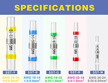 Load image into Gallery viewer, 50PCS Yellow Solder Seal Wire Connectors AWG12-10,haisstronica Marine Grade Waterproof Solder Wire Connectors,Heat Shrink Butt Connectors,Insulated Butt Splice Electrical Connectors
