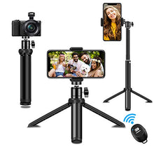 Load image into Gallery viewer, Phone Tripod, SYOSIN 2020 Extendable Phone Camera Tripod Mount with Bluetooth Control and Universal Clip，360°Rotating Flexible Tripod Stand Holder,Compatible with Smartphone, Camera and GoPro
