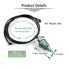 Load image into Gallery viewer, PESOENTH Green Aventurine Necklace Quartz Crystal Dowsing Pendulum Divination Healing Necklace Cord Adjustable,Natural Gemstone Hexagonal Pointed Cone Reiki Chakra Pendant
