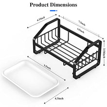 Load image into Gallery viewer, Sink Caddy, Sponge Holder for Kitchen Sink, Kitchen Bathroom Sink Organizer, 304 Stainless Steel Kitchen Countertop Organizer Soap Tray with Removable Drain Tray-Black
