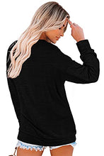 Load image into Gallery viewer, Black Sweaters for Women Long Sleeve Sweatshirts Loose Fitting Tops Winter M
