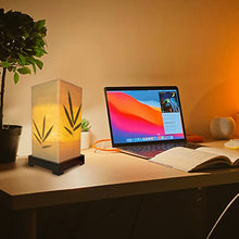 Load image into Gallery viewer, Japanese Lantern Bedside Bamboo Lamp - Table Lamp Japanese decor Cherry Blossom Lamp for Nightstand, Dresser, Living Room, Kids Room, Dorm, Office - Instructions + Lightbulb included
