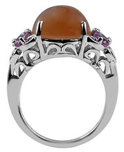 Load image into Gallery viewer, Carillon Peach Moonstone Natural Gemstone Oval Shape 925 Sterling Silver Ring For Women for Men | Size: 4 to 10
