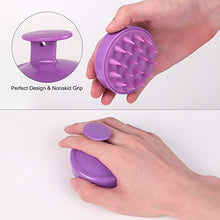 Load image into Gallery viewer, Hair Shampoo Brush, HEETA Scalp Care Hair Brush with Soft Silicone Scalp Massager (Purple)
