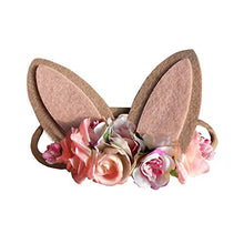 Load image into Gallery viewer, Bunny Ear Headband,Nylon Elastic Bunny Flower Ear Headband，Use for Holiday Parties, Weddings, Costumes, Easter Celebrations

