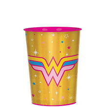 Load image into Gallery viewer, Party City Superstar Wonder Woman Birthday Tableware for 16 Guests, Superhero Plates, Napkins, Utensils, and Decorations
