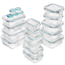 Load image into Gallery viewer, Razab 35 Pc Set Glass Food Storage Containers with Lids - Glass Meal Prep Containers Airtight Glass Bento Boxes BPA-Free 100% Leak Proof (15 lids,15 glass &amp; 5 Plastic Sauce/Dip Containers)
