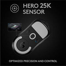 Load image into Gallery viewer, Logitech G PRO X SUPERLIGHT Wireless Gaming Mouse, Ultra-Lightweight, HERO 25K Sensor, 25,600 DPI, 5 Programmable Buttons, Long Battery Life, Compatible with PC / Mac - Black

