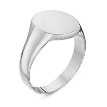 Load image into Gallery viewer, LANDA JEWEL Unisex Sterling Silver Oval Shape Heavy Weight Polished Signet Ring 12x14mm (8.5)
