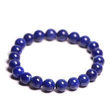 Load image into Gallery viewer, Handmade Lapis Lazuli Bracelet - Gemstone Bracelet - Bead Stretch Bracelet - Friendship Bracelet - Blue Stone Focus Bracelet (8mm)
