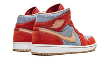 Load image into Gallery viewer, Nike Men's Air Jordan 1 Mid Se Denim Red Suede, Cinnabar/Hemp/White, 10
