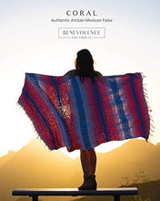 Load image into Gallery viewer, Mexican Blanket, Falsa Blanket | Authentic Hand Woven Blanket, Serape, Yoga Blanket | Perfect Beach Blanket, Navajo Blanket, Camping Blanket, Picnic Blanket, Saddle Blanket, Car Blanket (Coral)
