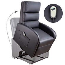 Load image into Gallery viewer, Homall Electric Power Lift Recliner Chair Sofa PU Leather Home Recliner for Elderly Classic Lounge Chair Living Room Chair with Safety Motion Reclining Mechanism (Black)
