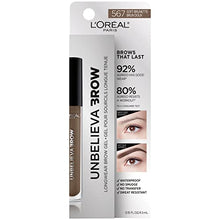 Load image into Gallery viewer, L'Oreal Paris Unbelieva-Brow Longwear Waterproof Tinted Brow Gel, No Smudge, No Transfer, Sweat-Resistant, Soft Brunette, 0.15 fl oz
