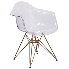 Load image into Gallery viewer, Flash Furniture Alonza Series Transparent Side Chair with Gold Base

